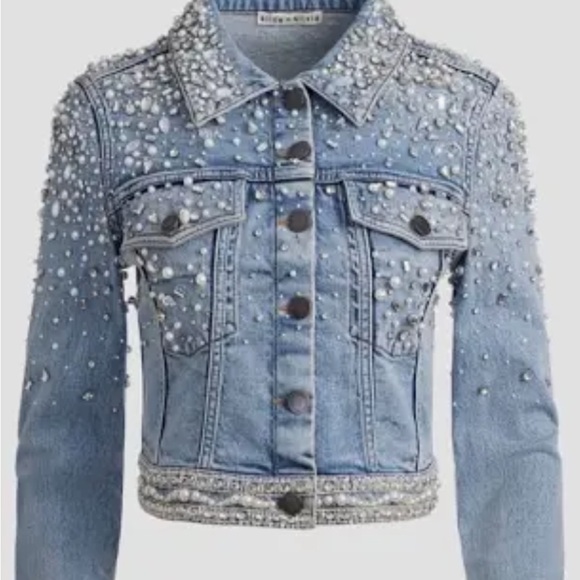 $500 off NWOT Alice + Olivia Embellished Denim Jacket (various sizes)